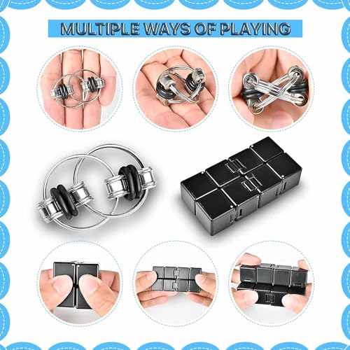 Dr.Kbder Fidget Toys Adults Set 2Pcs, Easter Basket Stuffers for Kids Teen Autism Sensory Toys Pack with Figette Cube Figits Ring Classroom ADHD Stress Relief Toys, Cool Gadget Desk Spinner Toy…