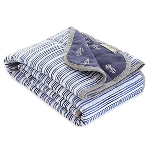 Burts Bees Baby Infant Reversible Blankets 100% Organic Cotton GOTS Certified - A-Bee-C Prints with Quilting Pattern Soft Nursery Blanket with 100% Polyester Fill for Size 30 x 40 Inch