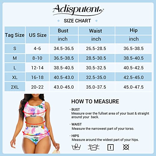 Adisputent Womens High Waisted Bikini Bandeau Crop Top Rainbow Sports Style Scoop Neck Swimsuits Two Piece Bathing Suits Grey L