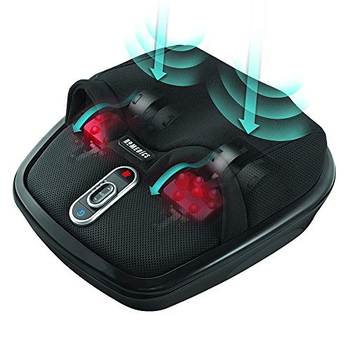 Homedics Shiatsu Air Max Foot Massager, Air Compression Massage, Deep-Kneading Rolling Massage, Soothing Heat, Pain Relief and Muscle Recovery, Relaxes Feet, Spa Therapy for Home or Office