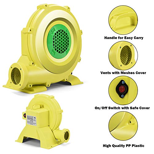 Costzon Air Blower, 1.0HP Blower for Bounce House, 735W Pump Fan Commercial Inflatable Bouncer Blower, Perfect for Inflatable Bounce House, Jumper, Bouncy Castle, Air Blower for Inflatables