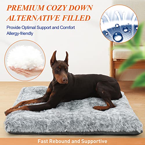 KISYYO Fixable Deluxe Plush Dog Bed or Cat Bed Ideal for Mini Pets or XXS Dog Breeds, Fits for 18-Inch Dog Crate, Easy Maintenance Machine Wash & Dry, 18 x 12 x 3 Inches, Grey