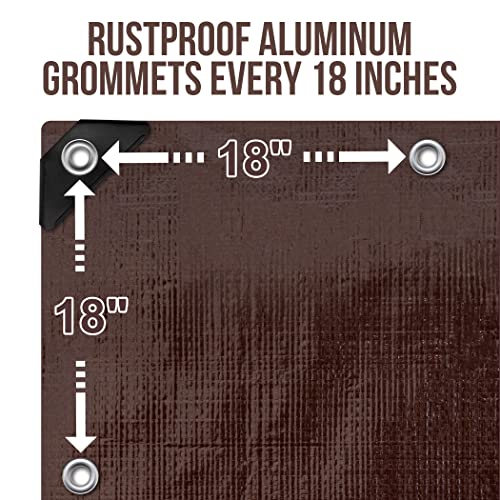CARTMAN Finished Size 14x20 Feet Extra Thick 16 Mil Ultra Heavy Duty Poly Tarp, Multipurpose Protective Cover, UV Resistant, Waterproof Poly Tarpaulin with Reinforced Edges
