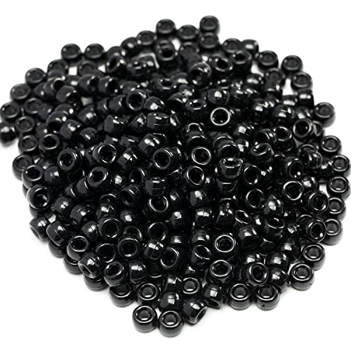 Gxueshan 1000 Pcs Acrylic Translucent White Pony Beads 6x9mm Bulk for DIY Bracelet Necklace Jewelry Making Earring Hair Braiding Braids Kandi Beads