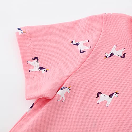 Youlebao Girls Cotton Long Sleeve Casual Cartoon Appliques Striped Jersey Dresses (3T, UGDS05)