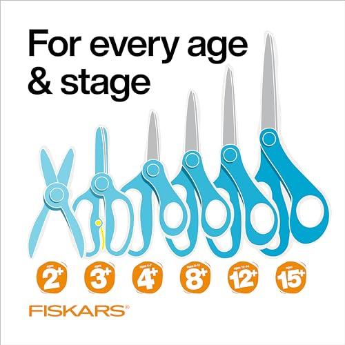 Fiskars 5" Blunt-Tip Scissors for Kids 4+ - Scissors for School or Crafting - Back to School Supplies - Blue