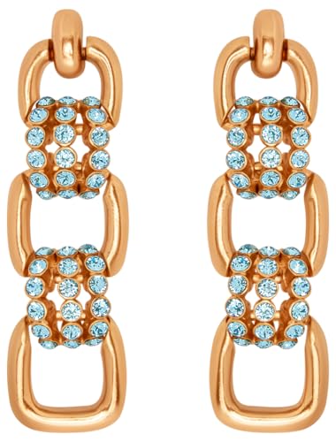 Oscar de la Renta, Pave Link Drop Earrings, Aquamarine