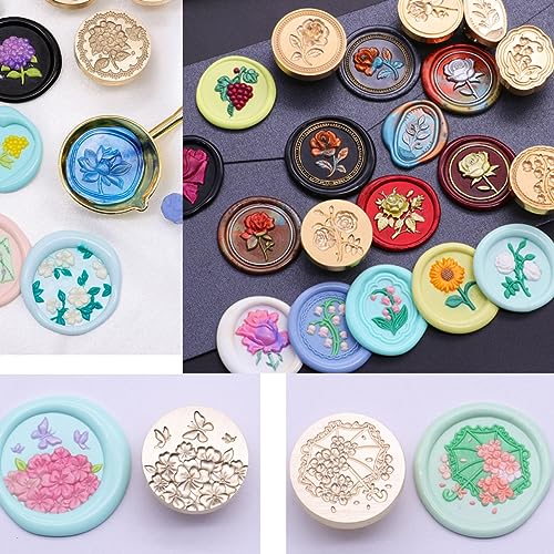 Sunflower 3D Wax Seal Stamp, ONWINPOR Flower Wax Stamp Head Embossing Sealing Stamp Head No Handle, Great DIY Sealing Wax Tools for Invitation Envelope Christmas Gift Wrapping (D06)
