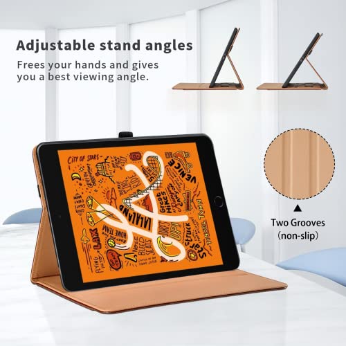 Case for iPad Mini 5 2019 (5th Generation 7.9-inch), iPad Mini 4 3 2 Tablet Case with Hand Strap Large Pocket Premiun PU Leather Auto Wake/Sleep Smart Cover, Black