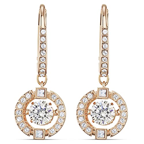 SWAROVSKI Sparkling Dance Pierced Drop Earrings with Dancing Crystal and Matching Pavé on a Rose-Gold Tone Finish Setting, Part of the Swarovski Sparkling Collection