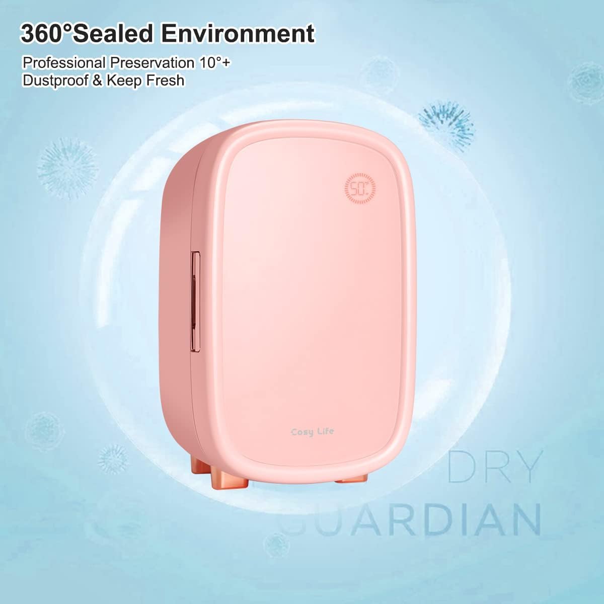 JSTPRO Skincare Fridge 12 Liter, Beauty Fridge for Comestic Storage 10°C/50°F + Intelligent Constant Temperature Control Mini Fridge, Pink Cosmetics Refrigerator Compact Fridge for Makeup Lipstick