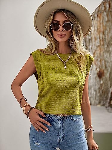 Milumia Women's Casual Cap Sleeve Top Summer Crew Neck T Shirt Light Grey