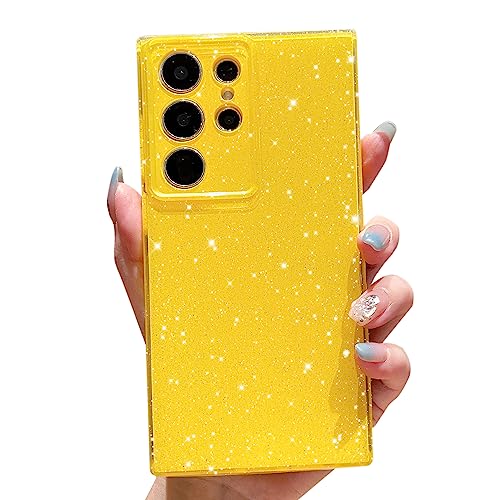 OWLSTAR Compatible with Samsung Galaxy S23 Ultra Case, Cute Glitter Sparkly Bling Phone Cover for Women Girls (Sierra Blue)