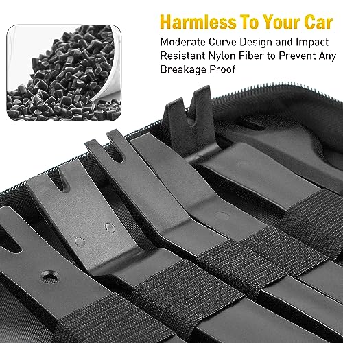 GOOACC 19Pcs Trim Removal Tool Set Panel Fastener Clips Removal Automotive Plastic Upholstery Pliers Removal Install Removal Car Tool with Storage Bag for Trim Panel Audio Clip Pliers Terminal-Black