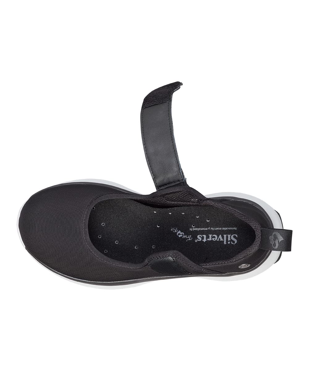Silvert's Adaptive Clothing & Footwear Women’s Extra Wide Mary Jane Walking Shoes with Easy Touch - Black 8.5