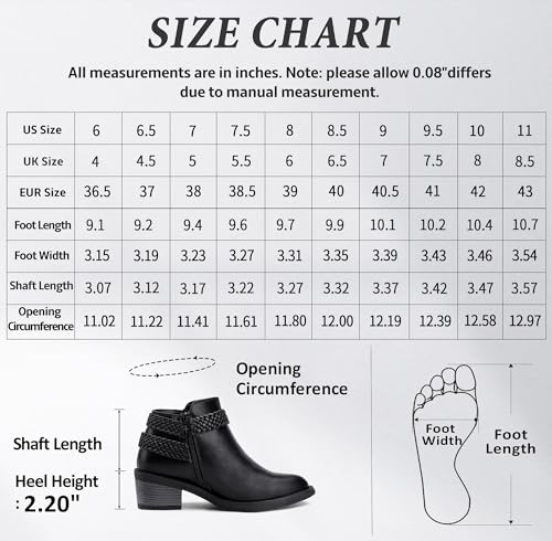 Jeossy Women's 9616 Ankle Boots, Low Heel Short Fall Booties, Black Nubuck, Size 6.5 US-with Side Zipper(DJY9616 blacknubuck 06.5)