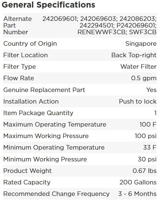 Frigidaire WF3CB Puresource3 Refrigerator Water Filter , White, 1 Count (Pack of 1)