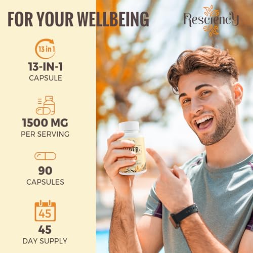 Resciency 6-in-1 Detox Binder Supplement 1500 MG | Max Absorption | Liver Detox Cleanse | Activated Charcoal & Zeolite Clay | Toxin, Liver, Gut, Digestive | 90 Vegetarian Capsules