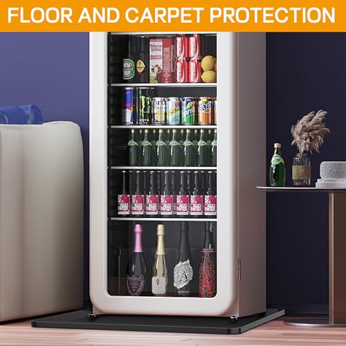 Ieesspd Mini Fridge Silicone Mat,24''x24''x0.5'', Under Refrigerator Mat Mini Fridge Drip Pan Prevents Appliance Leakage Water Spills, Protects the Floor From Damage and Cleanliness(Black)