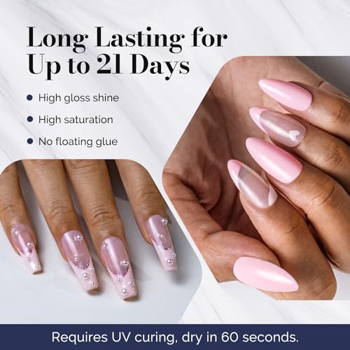 MelodySusie Fleurwee Plant-based UV Gel Nail Polish, Hema Free, 21 Non-Toxic, Light Orange P46 Long Lasting No Chip, Summer Color 2024 Finger Toe Nail Polish, Nail Art Salon Manicure at Home 0.5 Fl Oz