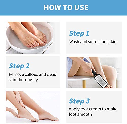 Fu Store Foot Files Callus Remover Stainless Steel Foot Rasp and Dual Sided Foot File Professional Scrubber Pedicure Tools Premium for Foot Care (Small)