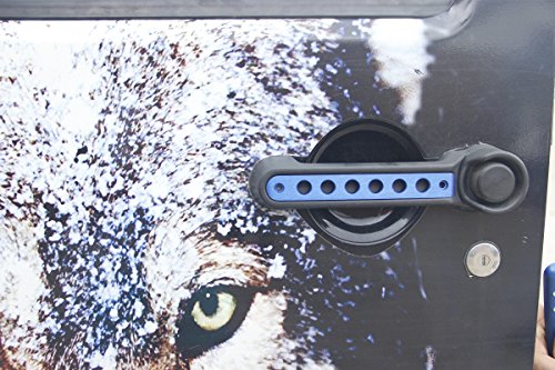 Bolaxin 3pcs/Set Aluminum Side Door Grab Handle Knobs Cover Trim for Jeep Wrangler JK & Unlimited 2 Door 2007-2019 Handle Pull (Blue)