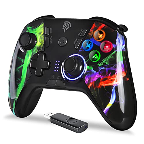 EasySMX PS3 Gaming Controller, Wireless 2.4G Gamepads with Vibration Fire Button Range up to 10m Support PC (Windows XP/7/8/10), Steam, PS3, Android, TV Box Portable Gaming Joystick