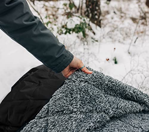 Sherpa Waterproof Outdoor Blanket. Large Sherpa Camping & Stadium Blanket for Cold Weather. Perfect for Picnic, Sports, Concerts, Outdoors, Boat. Windproof, Extra Warm, Machine Washable.