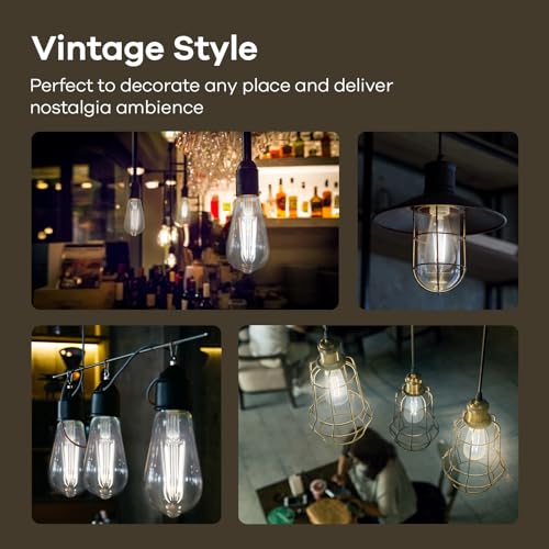 Linkind E12 Candelabra LED Light Bulbs 60W Equivalent, B11 Dimmable Chandelier Light Bulbs, 4.5W Clear Glass Vintage Edison Filament Candle Bulbs, Soft White 2700K 500lm, Ceiling Fan Bulb, 12 Packs