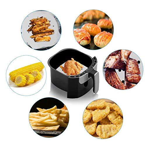 200pcs 8.5inch Square Perforated Parchment Paper Sheets, Premium Nonstick Bamboo Steamer Liner for Air Fryers, Steaming Basket, Oven, Baking, Cooking