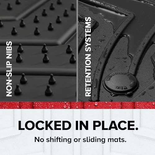 WeatherTech FloorLiner HP Custom Fit Floor Mats for Silverado 1500, LTD, 2500HD/3500HD, Sierra 1500, 2500HD/3500HD, Limited - 1st & 2nd Row (441436-1-5IM), Black