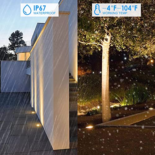 EAGLOD 5W Landscape Well Light,12-24V In-Ground Low Voltage Landscape Lights with Connectors, IP67 Waterproof Landscape Lighting,3000K Paver Lights for Yard, Garden, Patio (2 Pack)