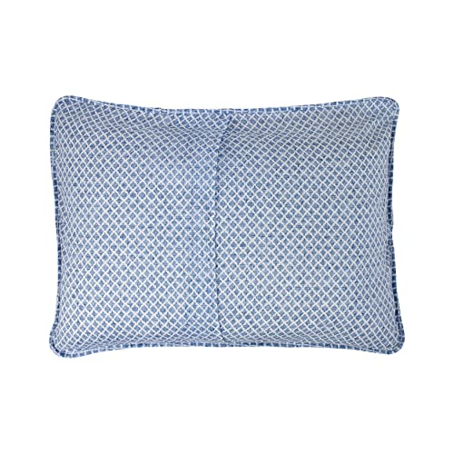 Laura Ashley Home - Twin Quilt Set, Reversible Cotton Bedding with Matching Sham, Pre-Washed Home Decor for Added Softness (Flora Blue, Twin)
