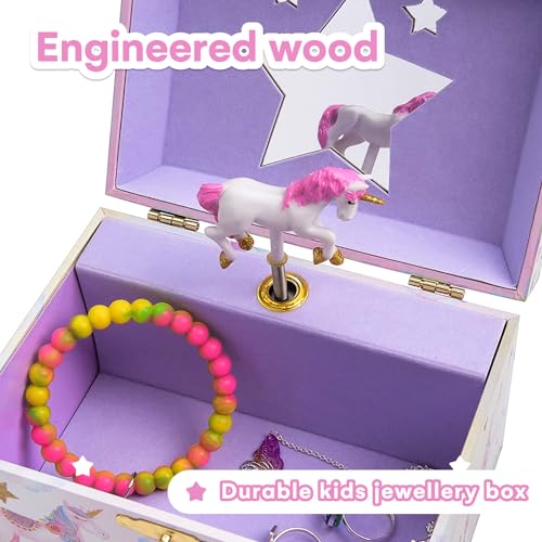 Jewelkeeper Jewelry Box for Girls, Party Unicorn Musical Jewelry Boxes, The Beautiful Dreamer Tune and Spinning Unicorn Doll, Toys for Girls