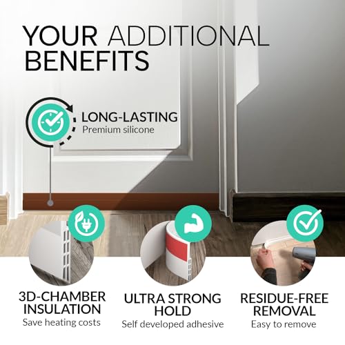 Vellure® Door Draft stoppers for Bottom of Door - New Premium Door Sweep/Door Seal Strip (Save Energy – installs Quickly and Easily) Door Weather Stripping, Ideal for Keeping Out Cold (1x39 Brown)