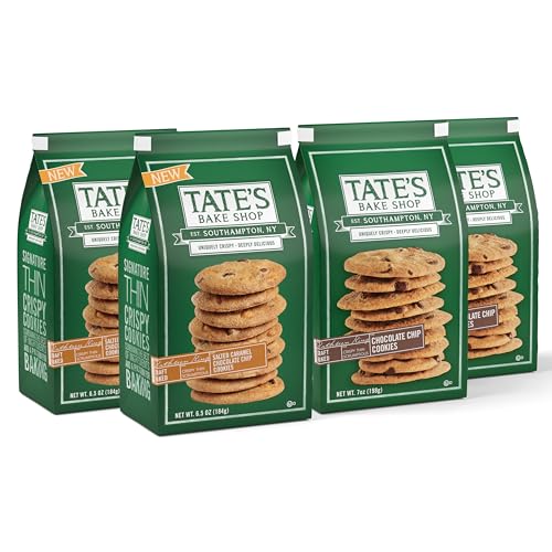 Tate's Bake Shop Cookies Variety Pack, Salted Caramel Chocolate Chip & Chocolate Chip Cookies, 4 - 7 oz Bags