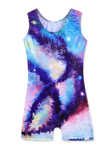 Leotards for Girls Gymnastics 4t 5t Toddler Kid Dance Outfit Sparkle Colorful Leopard Green Leopard Biketards (Green Leopard, 4-5 Years)