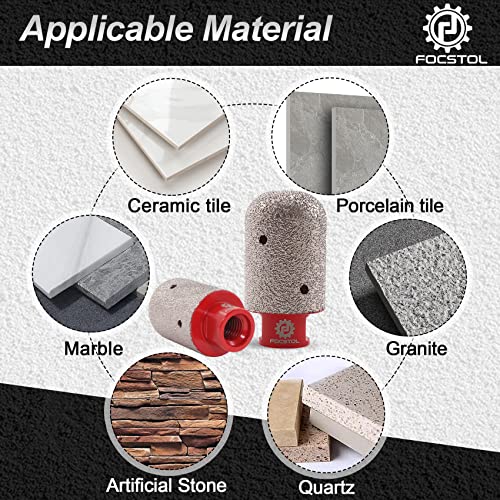 FOCSTOL Diamond Finger Milling Bit - 1-3/8''(35mm) Core Drill Bit for Enlarging Grinding and Shaping Existing Holes in Tile Porcelain Ceramic Marble Granite Countertop 5/8''-11 Thread