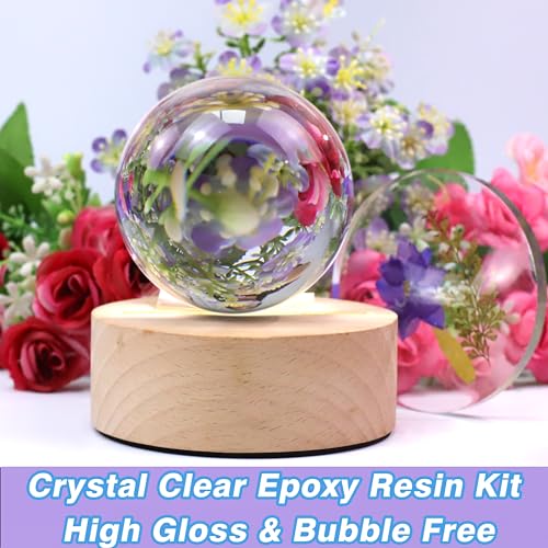 0.5 Gallon Crystal Clear Epoxy Resin, Resin Epoxy Table Top, No Yellowing & No Bubbles, Self Leveling 1:1 Mix for DIY Jewelry, Art Casting Resin Epoxy Kit