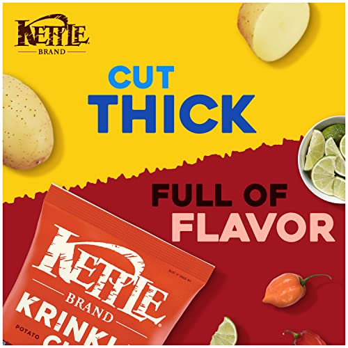 Kettle Brand Potato Chips Krinkle Cut Habanero Lime Kettle Chips, 7.5 Oz