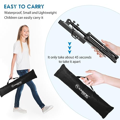 K KASONIC Music Stand, 2 in 1 Dual-Use Folding Sheet Music Stand & Desktop Book Stand, Portable Lightweight with Music Sheet Clip Holder Carrying Bag