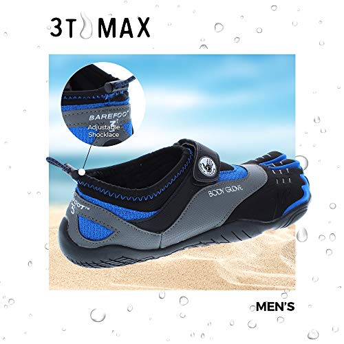 Body Glove Men's 3T Barefoot Max Water Shoe, Black/Dazzling Blue 7