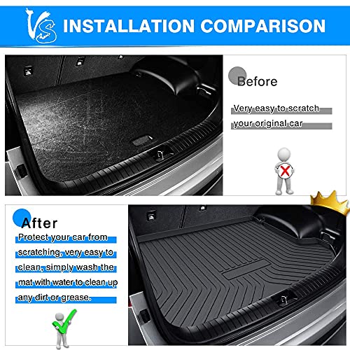 Mixsuper Custom Fit Cargo Liner for 2017-2022 Kia Sportage (Cargo Tray in Upper Deck Position) All Weather Trunk Liner Rear Durable Anti-Slip Cargo Mat Black