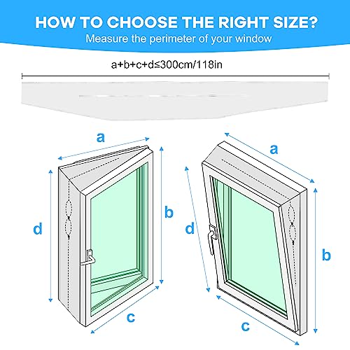300CM (118") Portable Dryer Window Vent Kit with 2 Zipper Doors, Universal Casement Window Vent Seal Kit for Mobile Dryer and Air Conditioner, Upgraded Full Sealing Waterproof AC Window Seal Kit