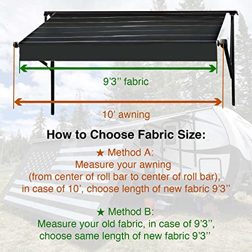 Leaveshade RV Awning Fabric Replacement Camper Trailer Awning Fabric Super Heavy Vinyl Coated Polyester 20'3''(Fit for 21' Awning)- Blue Wave