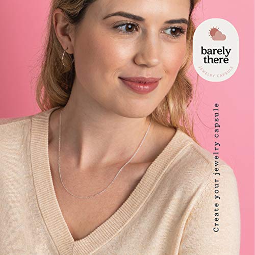 KEZEF 14K Gold Plated Sterling Silver Necklace for Women: Thin Cable Chain - 16 Inch Short/Choker Length Gold Chain for Women