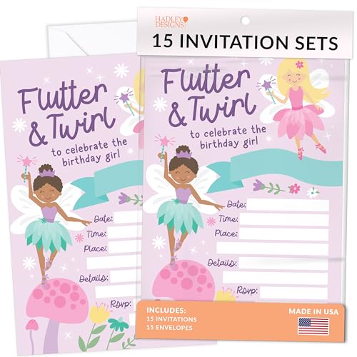 15 Fairy Garden Birthday Invitations Girl - Fairy Birthday Party Invitations For Girl, Enchanted Forest Invitations For Birthday Party Invitation Girl, Invitation Cards, Kids Birthday Invitations Girl