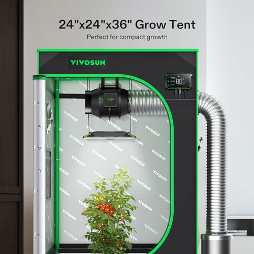 VIVOSUN S223 2x2 Grow Tent, 24"x24"x36" High Reflective Mylar with Observation Window and Floor Tray for Hydroponics Indoor Plant for VS1000