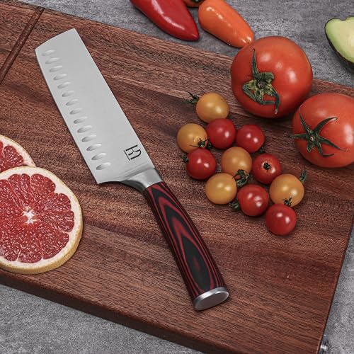 KnifeSaga 2023 Upgraded Nakiri Chef Knife Japanese Professional 7 Inch Sharp Meat Cleaver Kitchen Knives for Chopping Vegetable and Cooking, High Carbon Stainless Steel Asian Chopping Chefs Knife