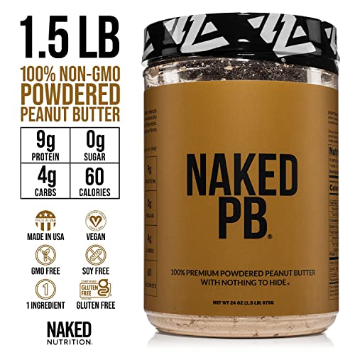 1.5 LB Powdered Peanut Butter from US Farms – Bulk, Only 1 Ingredient - Roasted Peanuts, Vegan, No Additives, Preservative Free, No Salt, No Sugar - 45 Servings - NAKED PB